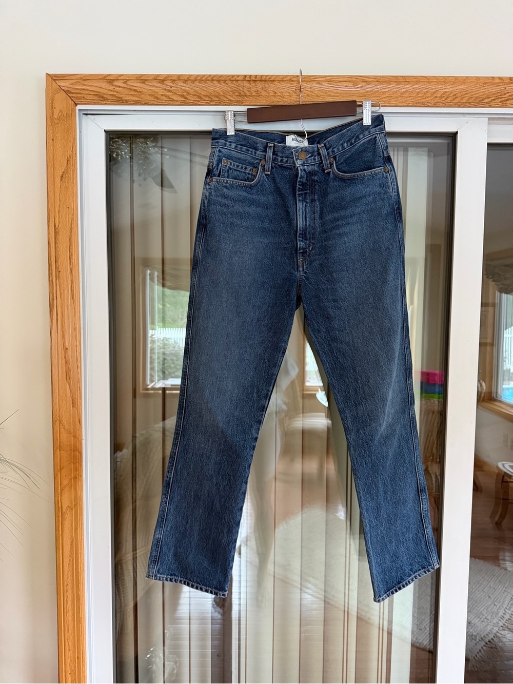 Agolde Pinch Waist High-Rise Straight Jeans in Indigo